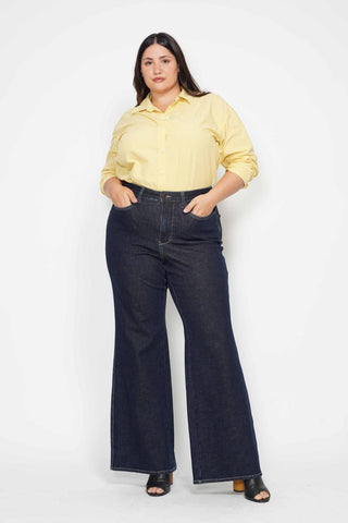 Judy Blue High Waist Tummy Control Retro Wide Leg Denim Jeans 88849
