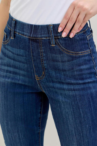 Judy Blue High Waist Pull On Double Cuff Slim Denim Jeans 88750
