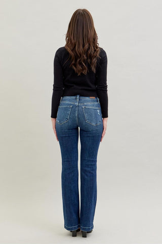 Judy Blue Mid Rise Hand Sand & Destroy Bootcut Denim Jeans 82541