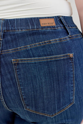 Judy Blue High Waist Pull On Double Cuff Slim Denim Jeans 88750