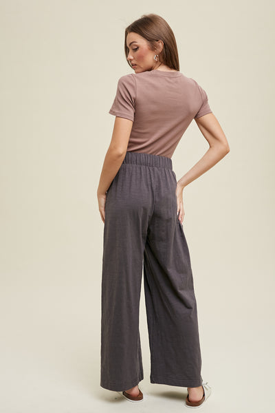 Wishlist Cotton-Blend Short Sleeve Thong Bodysuit, Chocolate-Shirts & Tops-Sunshine and Wine Boutique