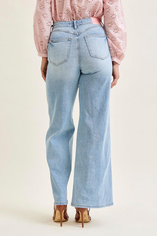 Judy Blue High Waist Tummy Control Retro Wide Leg Denim Jeans 881128