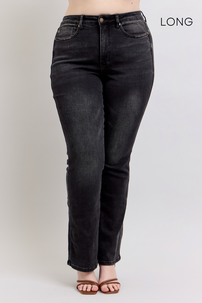 Judy Blue High Waist Tummy Control Black Bootcut Denim Jeans 88787 - 3 Inseam Options: Short, Regular, Long-Jeans-Sunshine and Wine Boutique