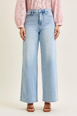 Judy Blue High Waist Tummy Control Retro Wide Leg Denim Jeans 881128