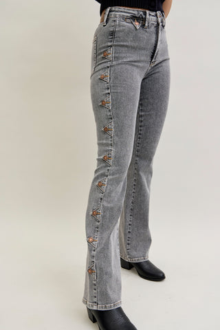 Judy Blue High Waist Western Side Seam & Coin Pocket Bootcut Denim Jeans 881042