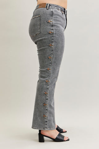 Judy Blue High Waist Western Side Seam & Coin Pocket Bootcut Denim Jeans 881042