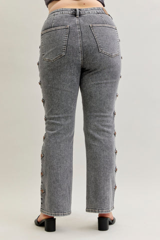 Judy Blue High Waist Western Side Seam & Coin Pocket Bootcut Denim Jeans 881042