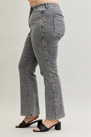 Judy Blue High Waist Western Side Seam & Coin Pocket Bootcut Denim Jeans 881042