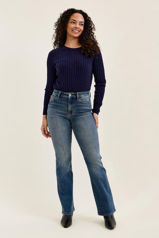 Judy Blue Mid Rise Daisy Dusk Rider Bootcut Denim Jeans 82751