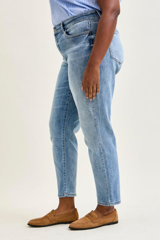 Judy Blue Mid Rise Vintage Wash Cell Phone Pocket Slim Denim Jeans 82626