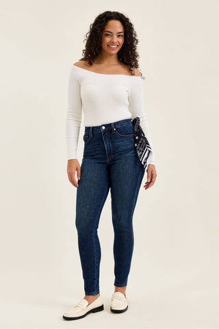 Judy Blue High Waist Tummy Control Sienna Bandana Skinny Denim Jeans 881156