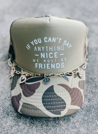 Southern Bliss If You Can't Say Anything Nice We Must Be Friends Two Tone Camo Otto Trucker Hat