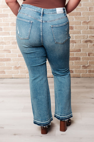 Judy Blue Isla Mid Rise Distressed Released Hem Bootcut Jeans - Exclusive