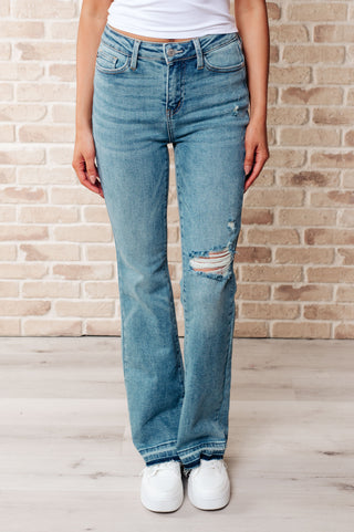 Judy Blue Isla Mid Rise Distressed Released Hem Bootcut Jeans - Exclusive