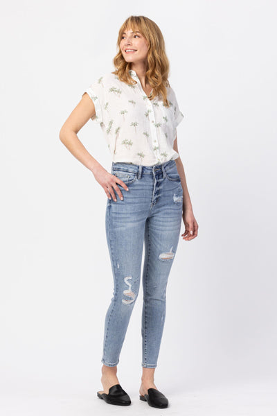 Judy Blue High Waist Minimal Destroy Skinny Denim 82330 - Exclusive-Jeans-Sunshine and Wine Boutique