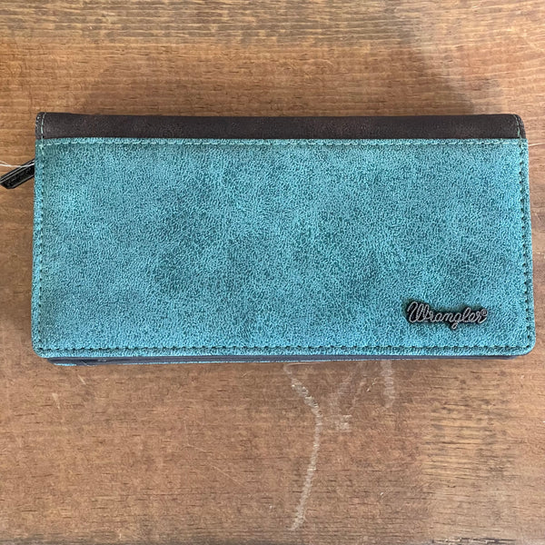 Wrangler Brown & Turquoise Whipstitch Wallet WG28-W039TQ-Wallet-Sunshine and Wine Boutique