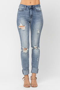 Judy Blue High Waist Tall Skinny Destroyed Jeans 82406 - Exclusive-Jeans-Sunshine and Wine Boutique