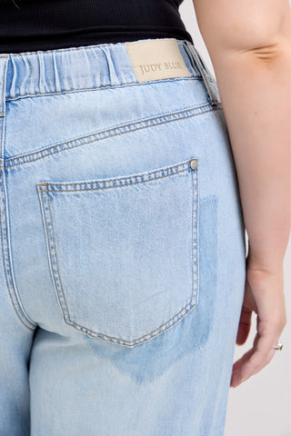 Judy Blue High Waist Featherweight Drawstring Palazzo Denim Jeans 881091