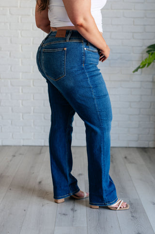 Judy Blue Campbell High Rise Center Seam Detail Straight Jeans - Exclusive