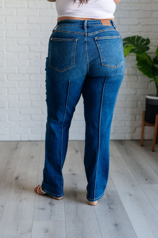 Judy Blue Campbell High Rise Center Seam Detail Straight Jeans - Exclusive