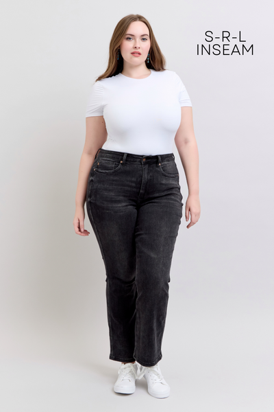 Judy Blue High Waist Tummy Control Black Bootcut Denim Jeans 88787 - 3 Inseam Options: Short, Regular, Long-Jeans-Sunshine and Wine Boutique