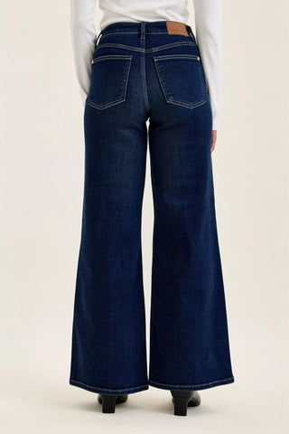Judy Blue High-Waisted Wide-Leg Dark Wash Jeans