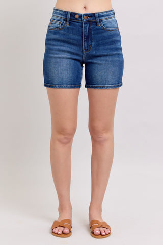Judy Blue High Waist Double Button Mid Denim Short 15298