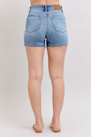 Judy Blue High Waist Stitch Over Destroy Denim Short 15294