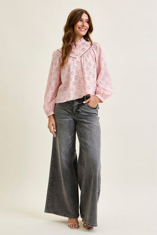 Judy Blue Mid Rise Gray Split Back Yoke Palazzo Denim Jeans 881134