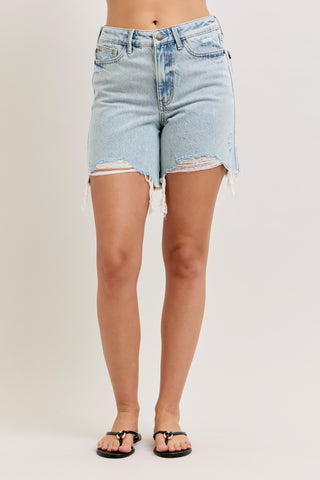Judy Blue High Waist Rigid Magic Phone Pocket Dad Denim Short 150363