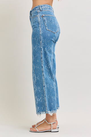 Judy Blue High Waist Ankle Wide Leg Denim Jeans 881107