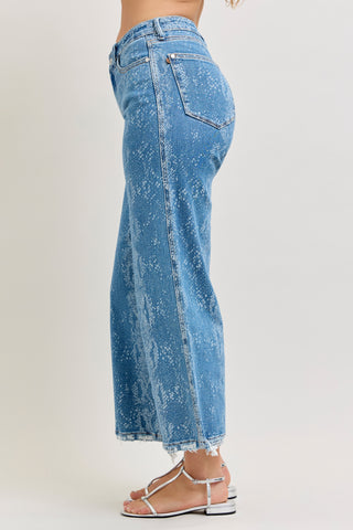Judy Blue High Waist Ankle Wide Leg Denim Jeans 881107