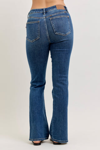 Judy Blue Mid Rise Cell Phone Pocket Side Slit Bootcut Denim Jeans 82695