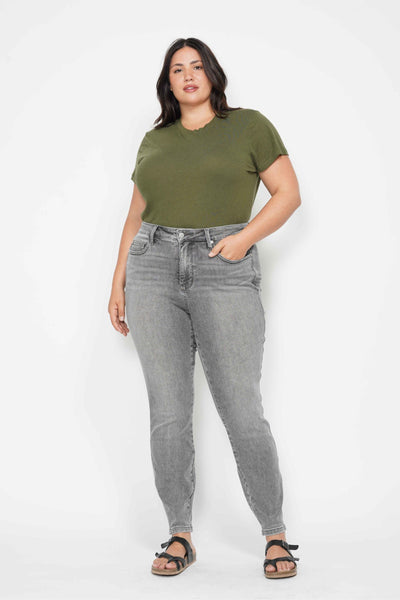 Judy Blue Mid Rise Tummy Control Shield Pockets Skinny Denim Jeans 88862-Jeans-Sunshine and Wine Boutique