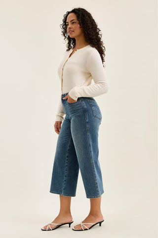 Judy Blue High Waist Dottie Quarry Fade Wide Leg Denim Jeans 881186