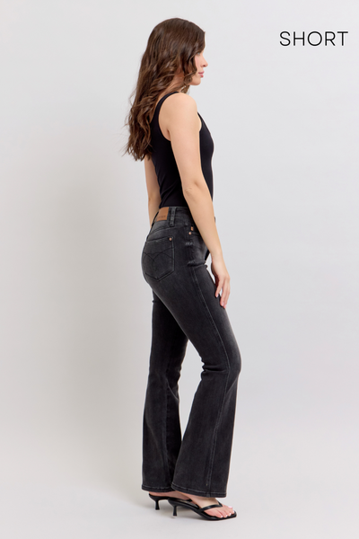 Judy Blue High Waist Tummy Control Black Bootcut Denim Jeans 88787 - 3 Inseam Options: Short, Regular, Long-Jeans-Sunshine and Wine Boutique