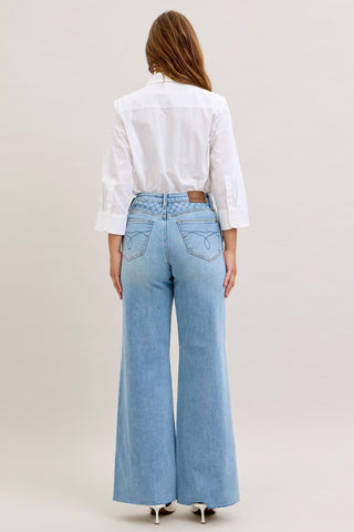 Judy Blue High Waist Retro Wide Leg Denim Jeans 88711