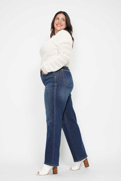 Judy Blue High Waist "Tummy Control" Classic Straight Denim Jeans 88869-Jeans-Sunshine and Wine Boutique