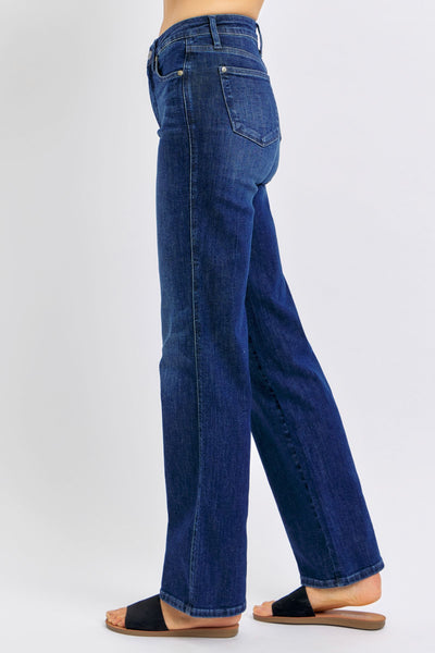 Judy Blue Mid Rise "Tummy Control" Classic Straight Denim 88861-Jeans-Sunshine and Wine Boutique