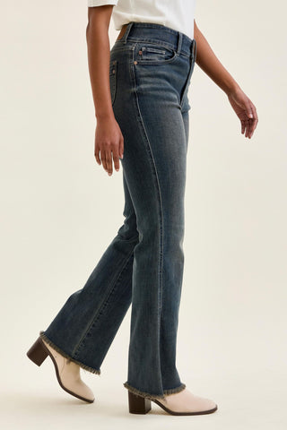 Judy Blue High Waist Double Button Vintage Grey Cast Daisy Bootcut Denim Jeans 82734
