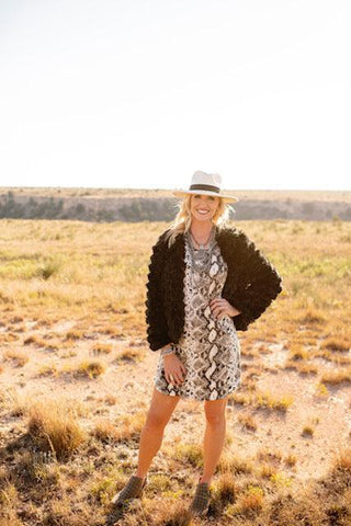 Texas True Threads Snakeskin Short-Sleeve Dress-Dresses-Sunshine and Wine Boutique