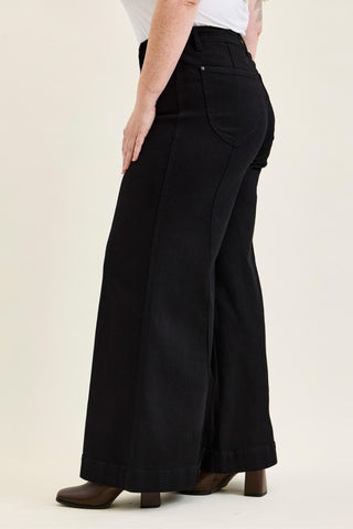 Judy Blue High Waist Liza Black Palazzo Denim Jeans 881243