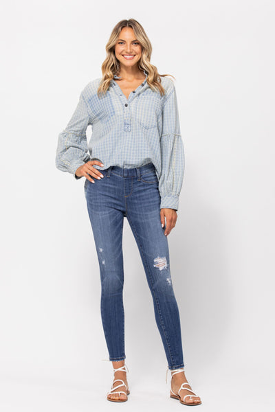 Judy Blue Mid Rise Pull On Skinny Jegging 88255 - Exclusive-Jeans-Sunshine and Wine Boutique