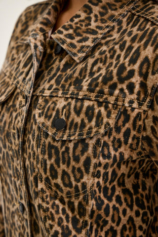 Judy Blue Rigid Magic Cicly Leopard Print Denim Jacket 7891