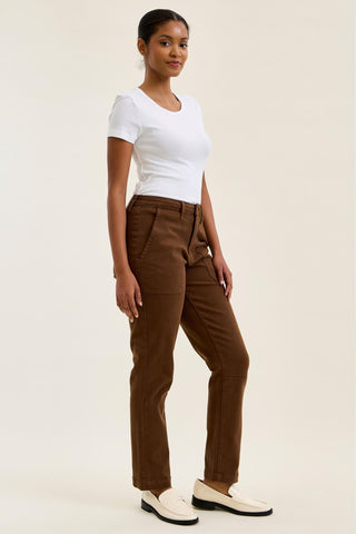 Judy Blue High Waist Aurora Weekender Garment Dyed Mahogany Slim Straight Jogger Denim Jeans 881196