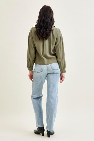 Judy Blue High Waist Light Wash Straight Denim Jeans 82501