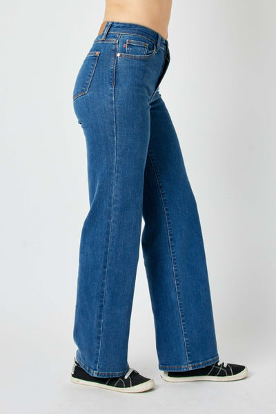 Judy Blue High Waist Vintage Wide Leg Denim 82553-Jeans-Sunshine and Wine Boutique