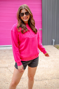 Jess Lea Mama Embossed Sweatshirt, Pink-Clothing-Sunshine and Wine Boutique