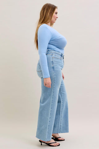 Judy Blue High Waist Retro Wide Leg Denim Jeans 88711