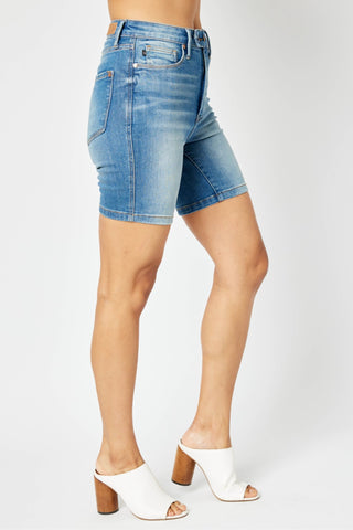 Judy Blue High Waist Tummy Control Double Button Denim Short 150269